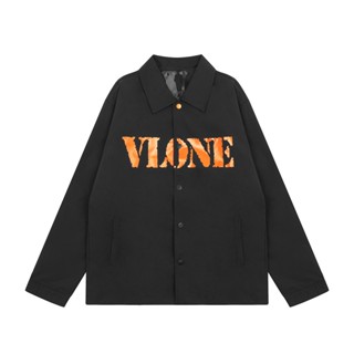 Vlone-เสื้อแจ็กเก็ตแฟชั่น พิมพ์ลายตัวอักษร V ด้านหน้า ด้านหลัง ขนาดเล็ก อเนกประสงค์ สไตล์ Heee