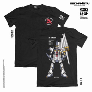  ข้อเสนอพิเศษ เสื้อยืดผ้าฝ้ายพิมพ์ลายแฟชั่น [ Graphic TEE ] RX-93 HI NU GUNDAM โมเดลกันดั้ม ออกแบบเอง (XS ถึง 5XL)S-5XL