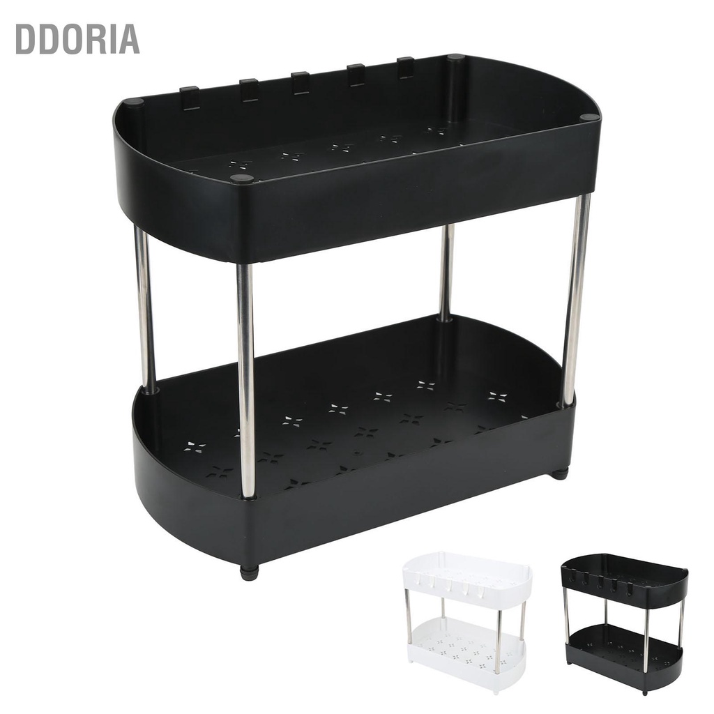 ddoria-ภายใต้อ่างล้างจานออแกไนเซอร์-2-ชั้นกลวงออกตู้เก็บของในห้องน้ำ-abs-ชั้นวางพร้อมตัวยึดสแตนเลสและตะขอ