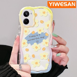 สําหรับ Realme 10 เคสแฟชั่น ลายดอกไม้ เนื้อครีม ขอบคลื่น ใส กันกระแทก เคสโทรศัพท์ ซิลิกาเจล ฝาครอบป้องกัน