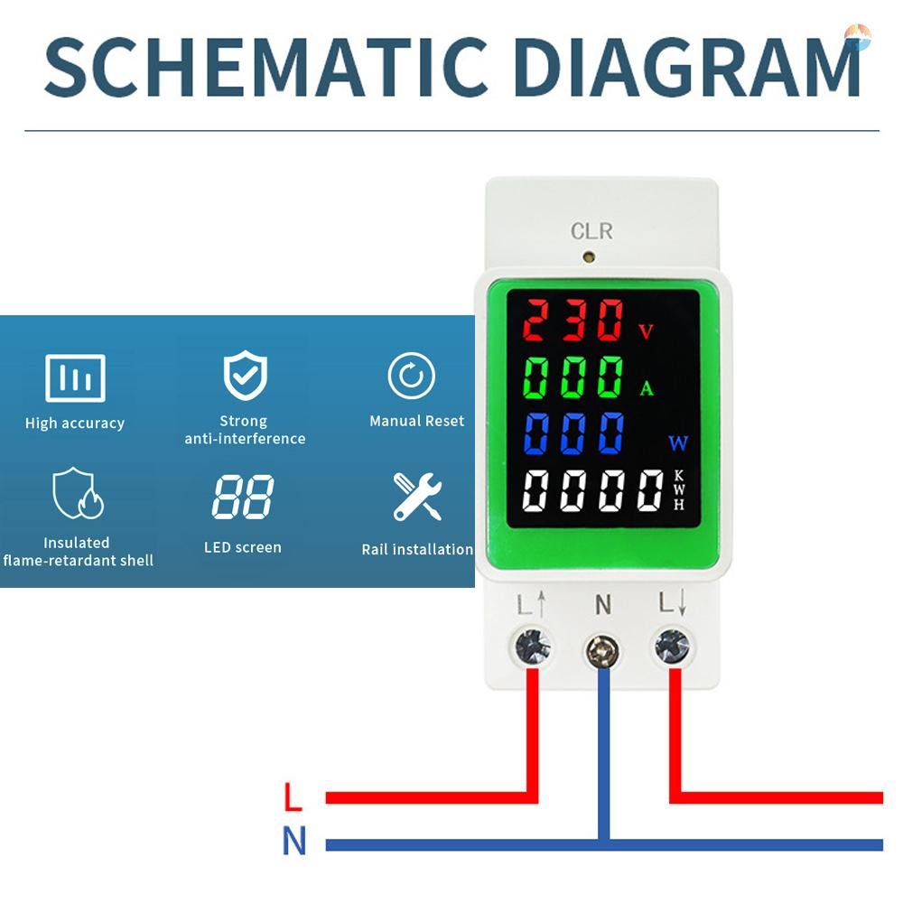 fash-เครื่องวัดแรงดันไฟฟ้าอัจฉริยะ-หน้าจอสี-led-ติดตั้งรางไกด์-แรงดันไฟฟ้า-ac-ความถี่ไฟฟ้า-สําหรับครัวเรือน