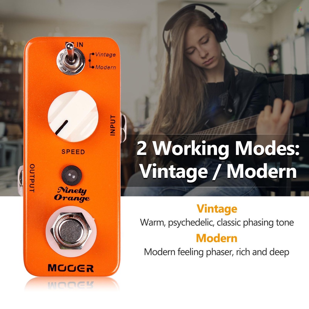 audioworld-mooer-ninety-orange-แป้นเหยียบเอฟเฟคกีตาร์ไฟฟ้า-อนาล็อก-ขนาดเล็ก-สีส้ม