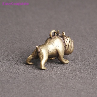 พวงกุญแจ จี้รูปการ์ตูนสุนัขบูลด็อก โลหะ ทองเหลืองบริสุทธิ์ สไตล์วินเทจ สําหรับแขวนเครื่องประดับ จํานวน 1 ชิ้น