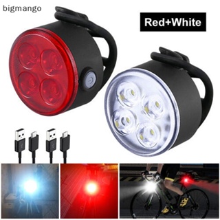 [bigmango] ไฟท้ายจักรยาน LED แบบชาร์จ USB กันน้ํา พร้อมส่ง