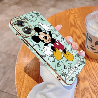 เคส OPPO A17 A17K A36 A76 A96 A57 A77 2022 4G A58 A78 5G เคสโทรศัพท์มือถือแบบนิ่ม ลายการ์ตูนมิกกี้เมาส์เต้นรํา หรูหรา