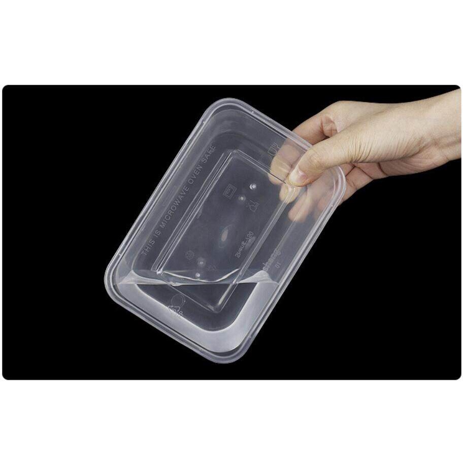 กล่องใส่ข้าว-กล่องใส่อาหาร-กล่องข้าวพลาสติก-เข้าไมโครเวฟได้-ใช้แล้วทิ้ง-แพค-50-ใบ