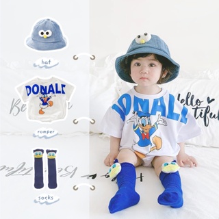 ชุดบอดี้สูทลายการ์ตูน Donald Duck สําหรับเด็กช่วงอายุ 0-24 เดือน