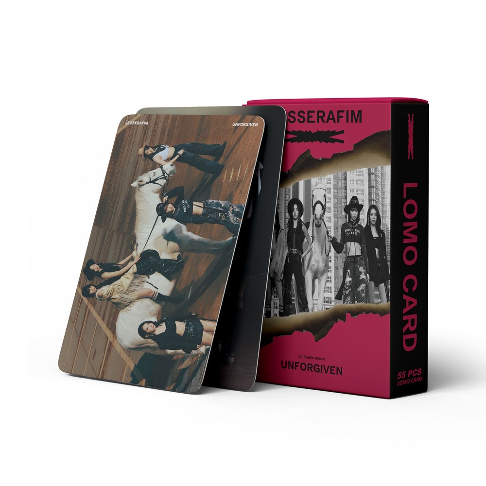 โปสการ์ด-อัลบั้มรูปภาพ-le-sserafim-2023-unforgiven-1st-lomo-cards-lesserafim-kpop-55-ชิ้น-ต่อกล่อง