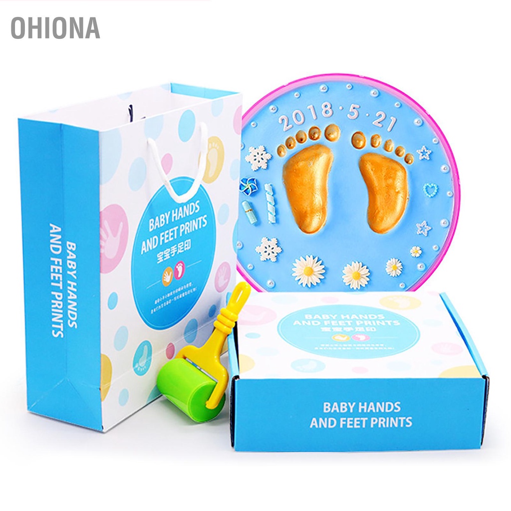 ohiona-มือเด็กและเท้าพิมพ์-diy-รอยเท้าโคลนดีตกแต่งของขวัญวันครบรอบทารกแรกเกิด