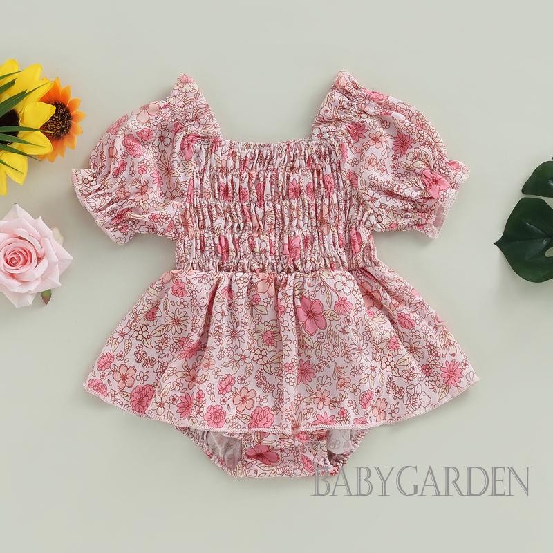 babygarden-ชุดรอมเปอร์-แขนสั้น-ลําลอง-ลายดอกไม้-สีชมพู-แฟชั่นฤดูร้อน-สไตล์เจ้าหญิง-สําหรับเด็กผู้หญิง