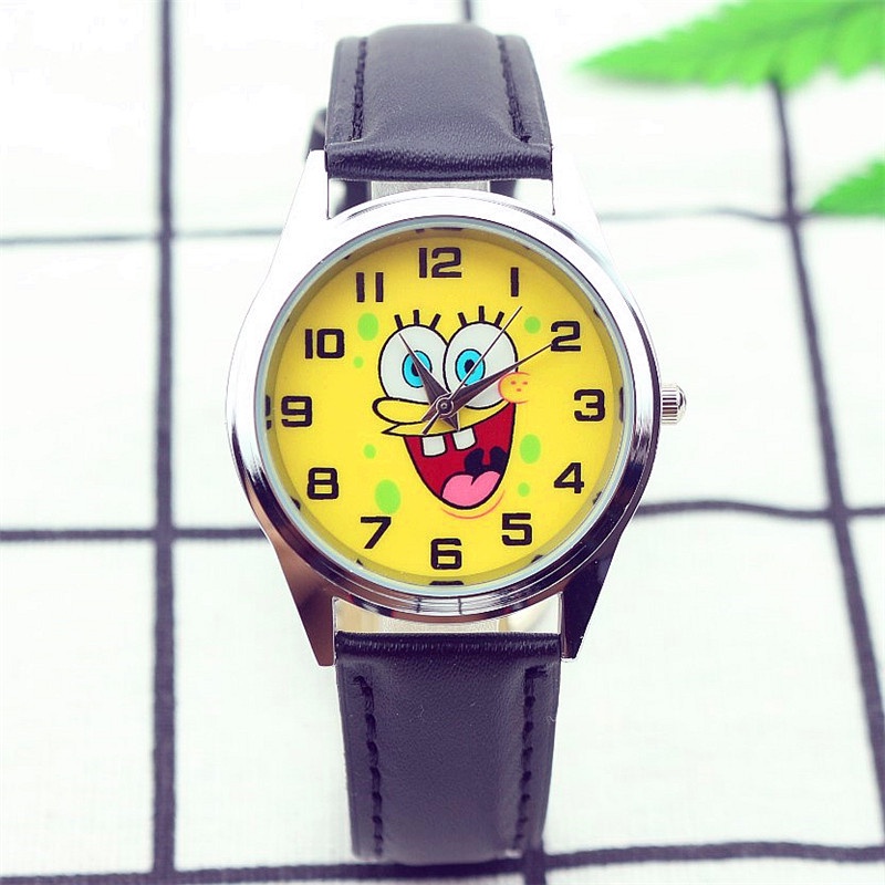 aliexpress-ebay-นาฬิกาข้อมือควอตซ์-ลายการ์ตูน-spongebob-squarepants-สําหรับผู้ชายและผู้หญิง