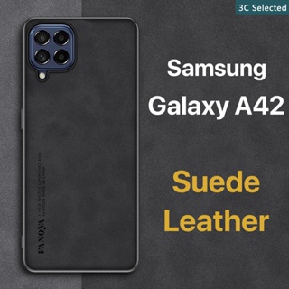 หนังกลับ เคส Samsung A42 Case สัมผัสที่สบาย ป้องกันลายนิ้วมือ ขอบTPUนุ่ม ป้องกันกล้อง ปกป้องหน้าจอ กันกระแทก samsung galaxy a42