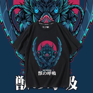 เสื้อ demon slayer Hashibira Inosuke ใส่ได้ทั้งชายหญิง เสื้อยืดคอกลม เสื้อเชิ้ตแขนสั้น พิมพ์ลายการ์ตูนอนิเมะ พร้อมส่ง