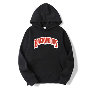 เสื้อกันหนาว มีฮู้ด พิมพ์ลาย BACKWOODS ทรงหลวม สไตล์ฮิปฮอป เหมาะกับฤดูใบไม้ร่วง สําหรับผู้ชาย 2023