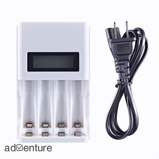 Adven ที่ชาร์จแบตเตอรี่ 4 ช่อง พร้อมหน้าจอ Lcd 1.2v 4 สําหรับแบตเตอรี่ Aa Aaa แบบชาร์จซ้ําได้