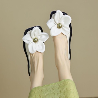 แมรี่ เจน💥💥แฟชั่นเกาหลี รองเท้าส้นแบนผู้หญิง ดอกไม้สามมิติ, 2 สี👣Size 35-40, รองเท้าหนังขนาดเล็ก, เบามากที่จะสวมใส่