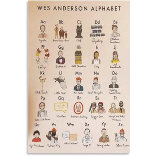 โปสเตอร์ผ้าใบ ลายตัวอักษร Wes Anderson ขนาด 16x24 นิ้ว 40x60 ซม. ไม่มีกรอบ สําหรับตกแต่งผนังห้องนอน ห้องนั่งเล่น