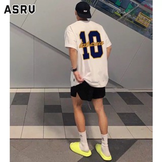 ASRV เสื้อยืดคอกลมแขนสั้นผู้ชายยอดนิยมประจำวันสไตล์เมืองเทรนด์ใหม่แฟชั่นเรียบง่าย