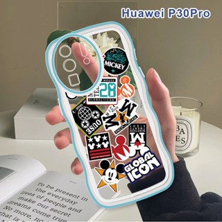 สําหรับ Huawei P20 P30 Pro P30 Lite Nova 4e เคสโทรศัพท์มือถือแบบนิ่ม กันกระแทก กันรอยกล้อง ลายมิกกี้เมาส์ แฟชั่น