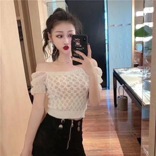 เสื้อเชิ้ตแขนสั้น เปิดไหล่ข้างเดียว ผ้าชีฟอง ขนาดเล็ก แฟชั่นฤดูร้อน สําหรับผู้หญิง