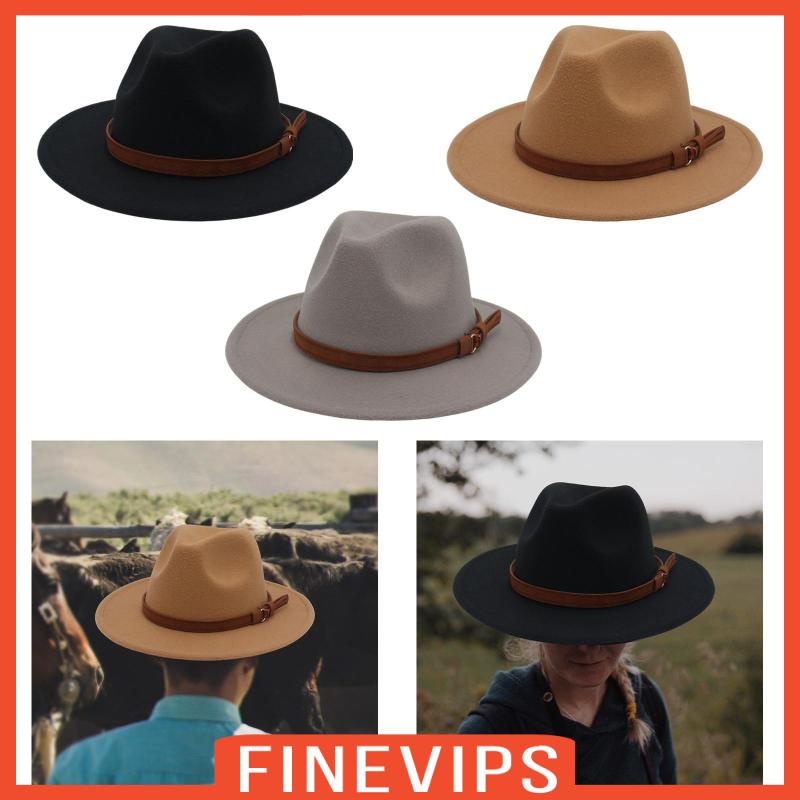 finevips-fedora-หมวกแจ๊ส-หมวกแต่งตัว-ฤดูหนาว-ฤดูใบไม้ร่วง-ย้อนยุค-สําหรับผู้ชาย-ผู้หญิง-อบอุ่น-ตะวันตก-หมวกคาวบอย-หมวกสักหลาด-สําหรับสตรีท-เดินทาง-เครื่องแต่งกาย