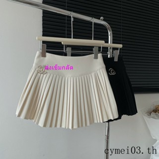 【สินค้าเฉพาะจุด】กระโปรงจีบทวิส Skirt กระโปรงเทนนิส เอวสูง มีซับใน ทรงพลีท  สไตล์เกาหลี Y2K สีพื้น