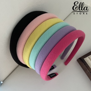 Ellastore123 ที่คาดผม แบบยืดหยุ่น กันลื่น น้ําหนักเบา สีพื้น สําหรับผู้หญิง