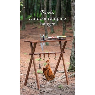 [ พร้อมส่ง ]โต๊ะแคมป์ปิ้งไม้แท้ Camping Table พร้อมกระเป๋าจัดเก็บโ ตรียมอาหารพับได้