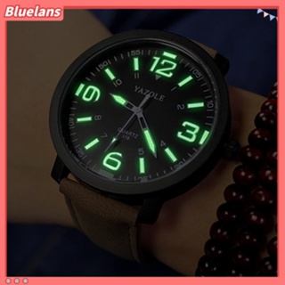 [BLS] นาฬิกาข้อมือควอตซ์แฟชั่น สายหนังเทียม เรืองแสงในที่มืด สําหรับผู้ชายและผู้หญิง