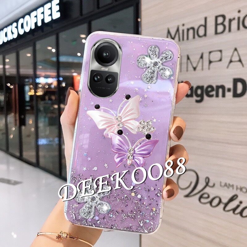 พร้อมส่ง-ใหม่-เคสโทรศัพท์มือถือนิ่ม-ลายผีเสื้อบินน่ารัก-ประดับเลื่อม-แวววาว-สําหรับ-oppo-reno10-pro-plus-pro-5g-2023-reno-10-10pro-reno10pro