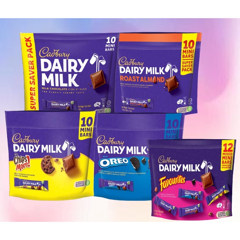 Coklat Cadbury Chocolate Dairy Milk/Wholenut 120150 g (15g) 10 / 12
