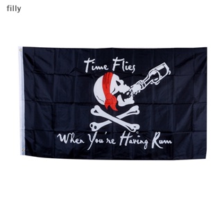 ธงโจรสลัด ลายหัวกะโหลก Jolly Roger ขนาด 90x150 ซม. สําหรับตกแต่งปาร์ตี้ฮาโลวีน