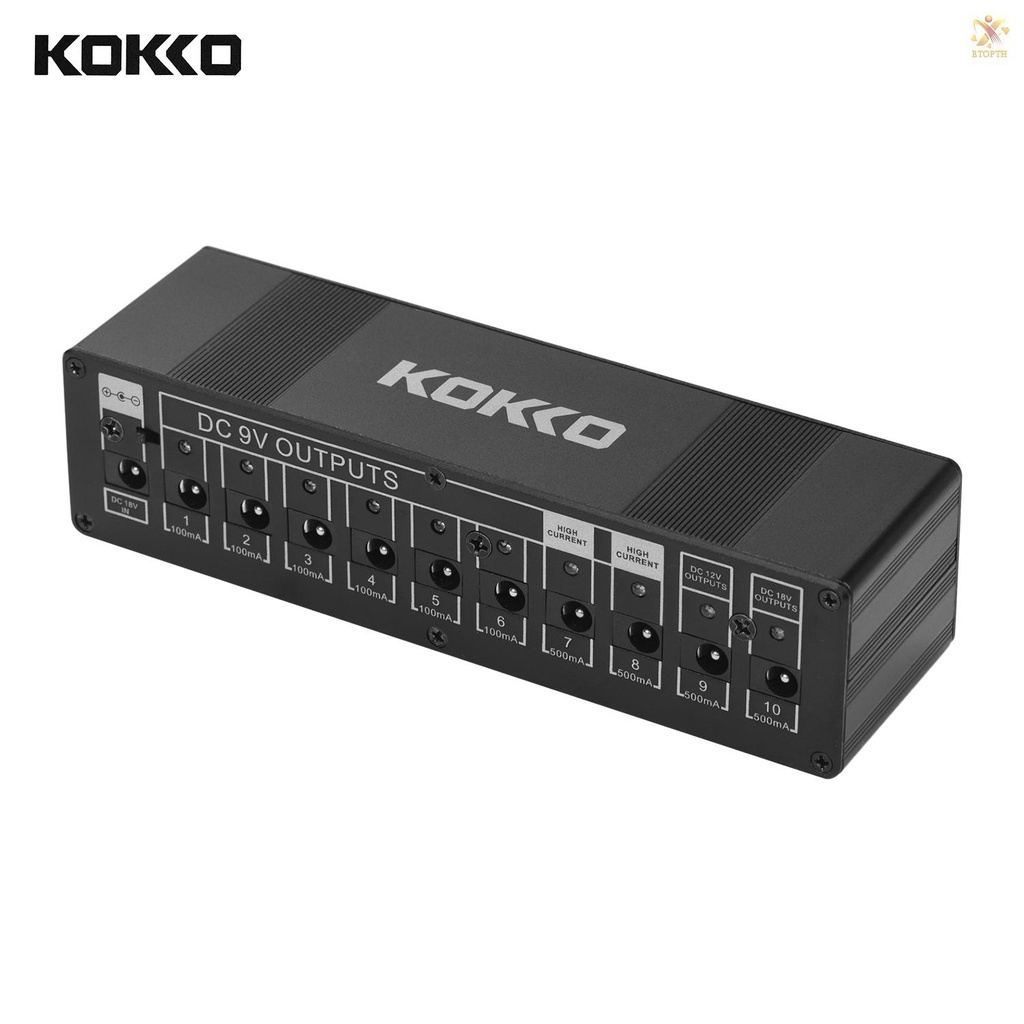 kokko-อุปกรณ์จ่ายไฟเอฟเฟคกีตาร์-10-เอาท์พุท-dc-9v-12v-18v-พร้อมวงจรลัดวงจร-ป้องกันกระแสเกิน