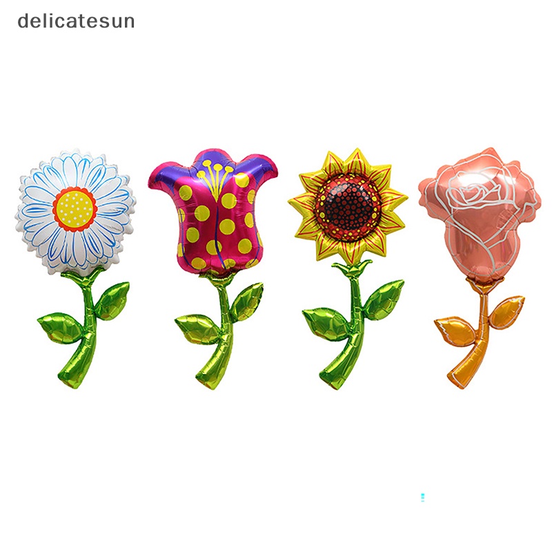 delicatesun-ลูกโป่งฟอยล์อลูมิเนียม-รูปดอกทานตะวัน-ดอกกุหลาบ-หลากสี-สําหรับตกแต่งปาร์ตี้วันเกิด-วันหยุด-เบบี้ชาวเวอร์