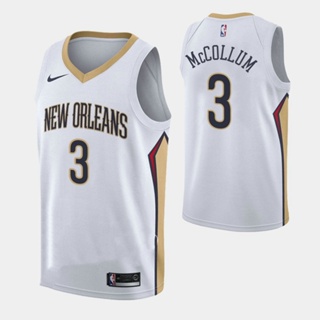 Hot and versatile NBA รองเท้าบาสเก็ตบอล สําหรับผู้ชาย #3 เสื้อกีฬาแขนสั้น ลายทีม CJ McCollum Retro Edition Dri-Fit Swingman สีขาว 282632