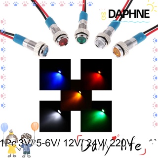 Daphne ไฟแสดงสถานะ LED โลหะ กันน้ํา สีแดง สีเหลือง สีฟ้า สีเขียว สีขาว 3V 5V 6V 9V 12V 24V 220V 1 ชิ้น