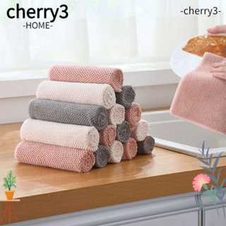 Cherry3 ผ้าขนหนู ดูดซับน้ํา ไม่เหนียวเหนอะหนะ สําหรับห้องครัว ห้องน้ํา 3 ชิ้น