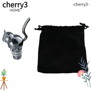 Cherry3 จุกปิดขวดไวน์ ยางซิลิโคน รูปแมวน่ารัก 5.2 ออนซ์ สีเงิน สําหรับคนรักไวน์
