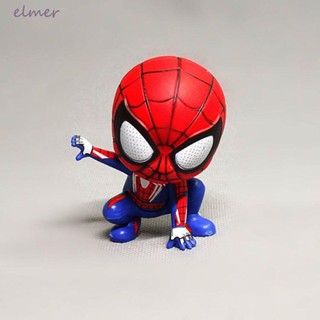 Elmer ตุ๊กตาฟิกเกอร์ Spiderman Spiderman ขนาด 8 ซม. ของเล่นสําหรับเด็ก