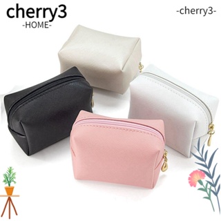 Cherry3 กระเป๋าเครื่องสําอาง หนัง PU กันน้ํา มีซิป สําหรับผู้หญิง