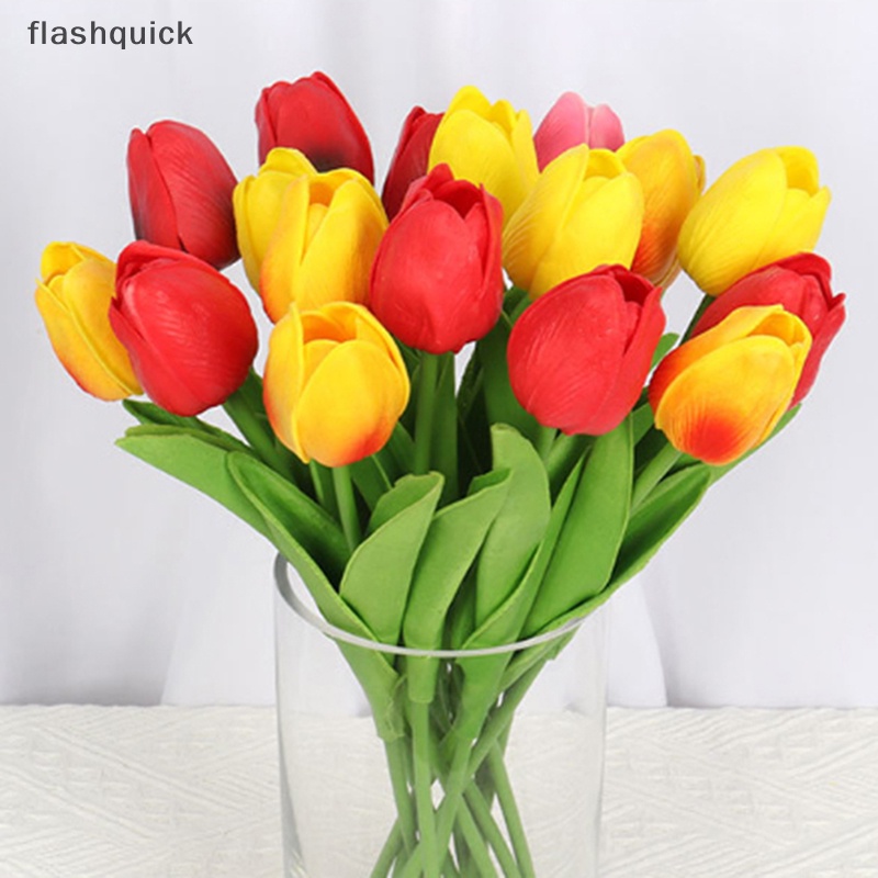 flashquick-ช่อดอกทิวลิปประดิษฐ์-หนัง-pu-สุ่มสี-สําหรับตกแต่งบ้าน-งานแต่งงาน-5-10-ชิ้น