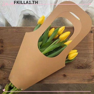 Faccfki ถุงกระดาษใส่ดอกไม้ กล่องบรรจุภัณฑ์ สร้างสรรค์ กล่องกุหลาบ วันวาเลนไทน์ พร้อมหูหิ้ว