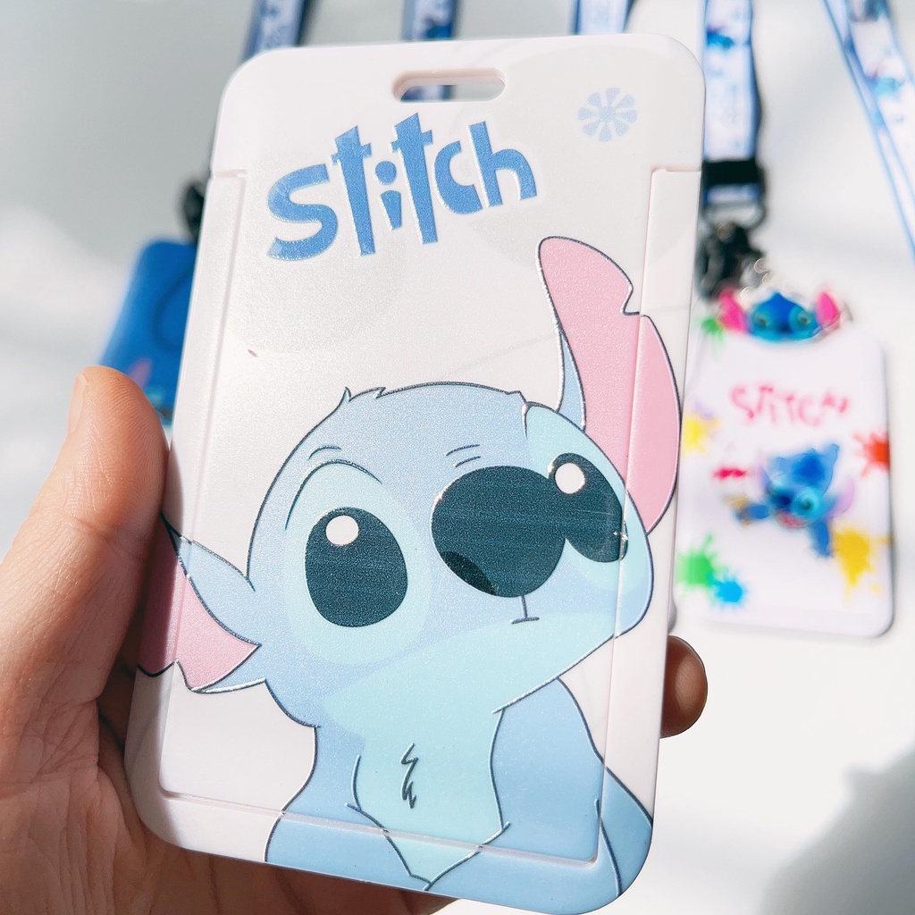 พร้อมส่ง-กระเป๋าใส่บัตรประจําตัวนักเรียน-ลาย-stitch-ปรับขนาดได้-สําหรับบัตรประจําตัวนักเรียน-บัตรรถบัส-ธนาคาร