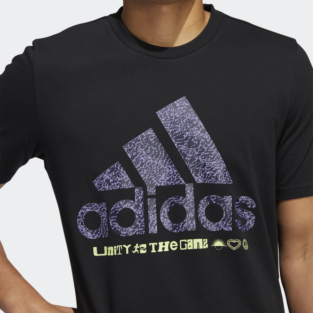 adidas-ไลฟ์สไตล์-เสื้อยืดพิมพ์ลาย-play-for-unity-ผู้ชาย-สีดำ-he4805