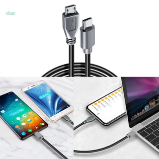 Char อะแดปเตอร์สายชาร์จ Type C USB-C เป็น Micro USB ตัวผู้ ซิงค์ข้อมูล OTG ทนทาน