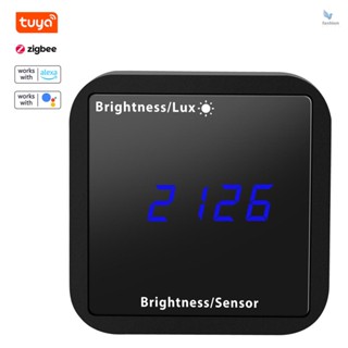 {fash} Tuya ZigBee เครื่องตรวจจับอุณหภูมิ และความชื้น อัจฉริยะ พร้อมจอแสดงผล LED รองรับแอพควบคุมการเชื่อมโยงที่บ้าน สําหรับ Alexa Google Home