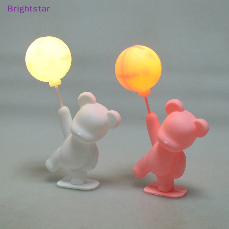 brightstar-ใหม่-ลูกโป่งเรืองแสง-รูปหมีสีชมพู-สําหรับตกแต่งเค้ก-ของขวัญวันวาเลน