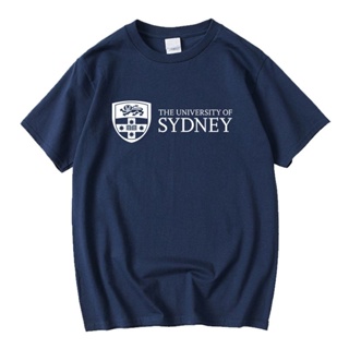 เสื้อยืดแขนสั้น ผ้าฝ้ายแท้ พิมพ์ลาย Australia USYD Sydney University