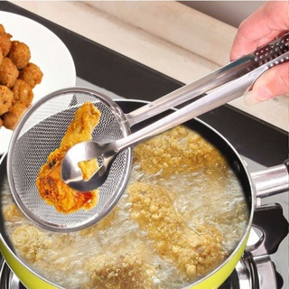 Spot second hair# kitchen tools stainless steel colander oil-mixed fried food oil-fishing colander oil-mixed tofu powder sieve filter screen food oil clip 8cc