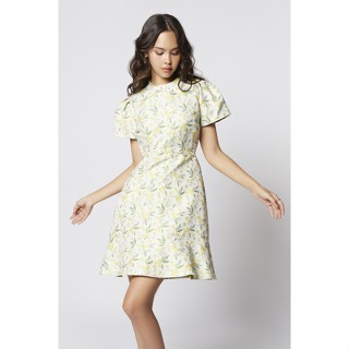 EP เดรสผ้าแจ็คการ์ดลายดอกไม้ ผู้หญิง | Ditsy Floral Jacquard Dress | 04759